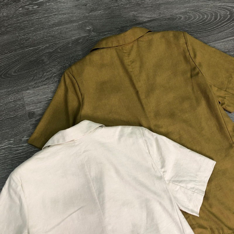 HIPU.VNXK - ÁO VEST EXPRESS LINEN TAY NGẮN CÓ MÚT VAI.