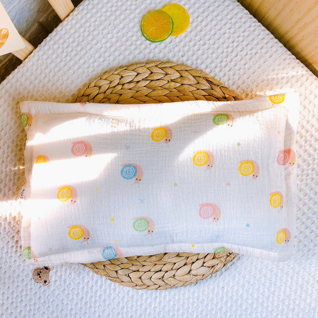 Zeloo. Gối bông xô muslin cho bé 43*29*2cm