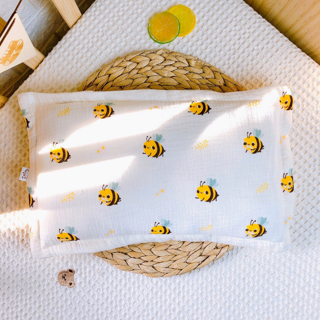 Zeloo. Gối bông xô muslin cho bé 43*29*2cm