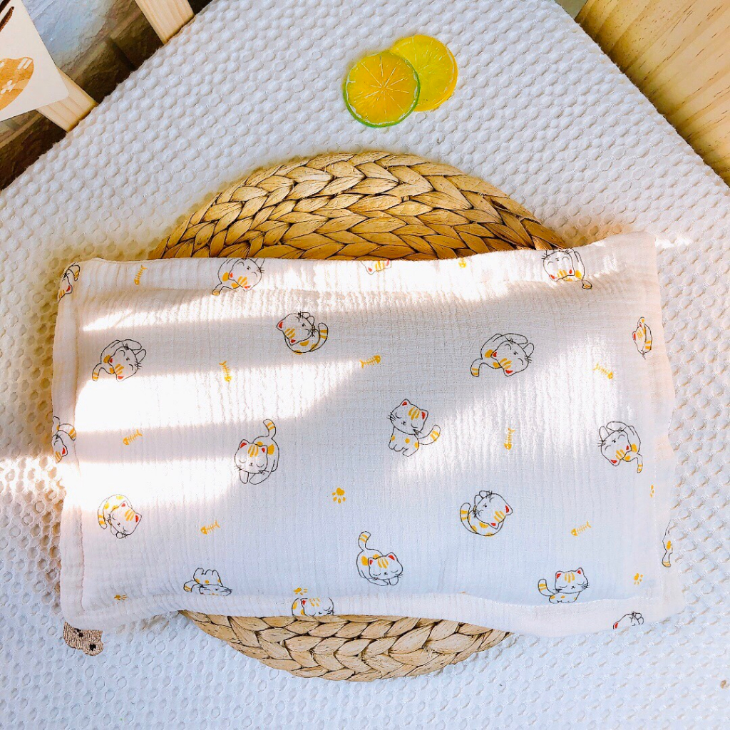 Zeloo. Gối bông xô muslin cho bé 43*29*2cm