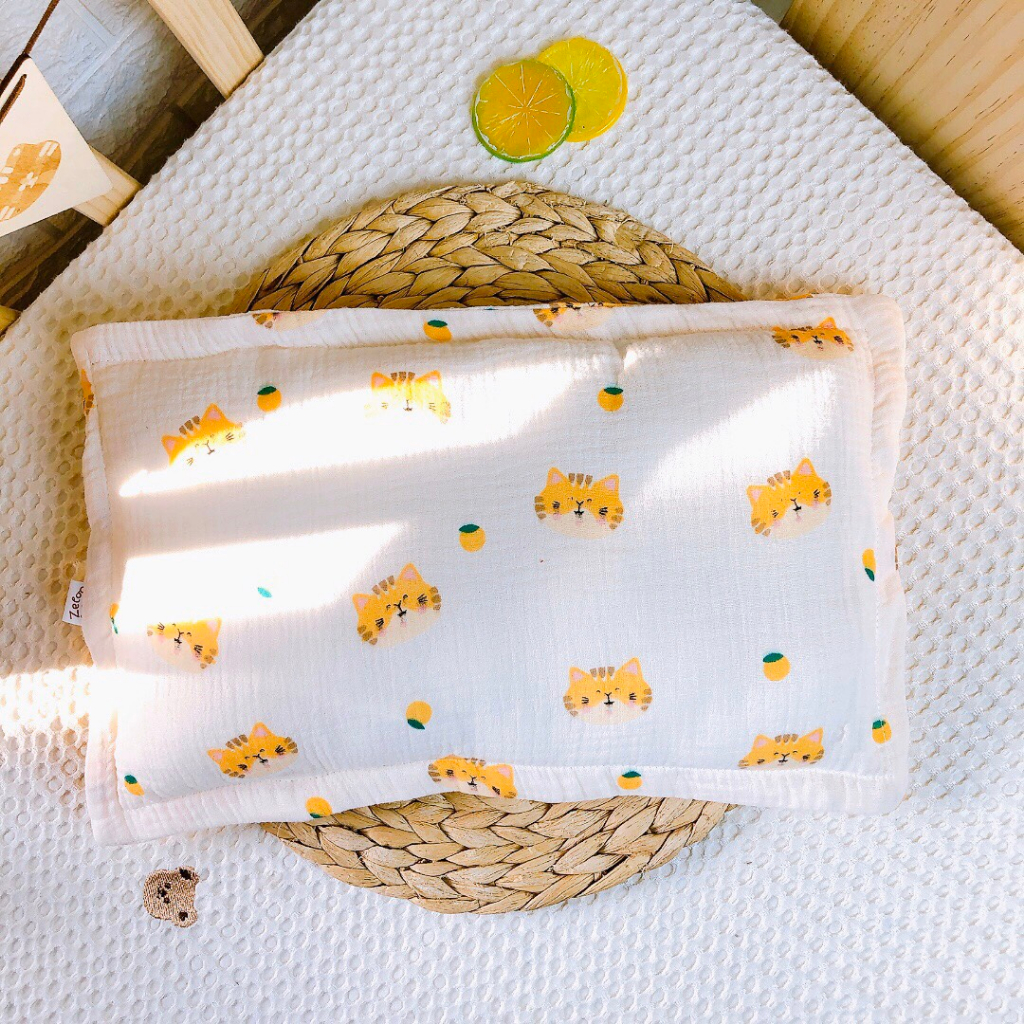 Zeloo. Gối bông xô muslin cho bé 43*29*2cm
