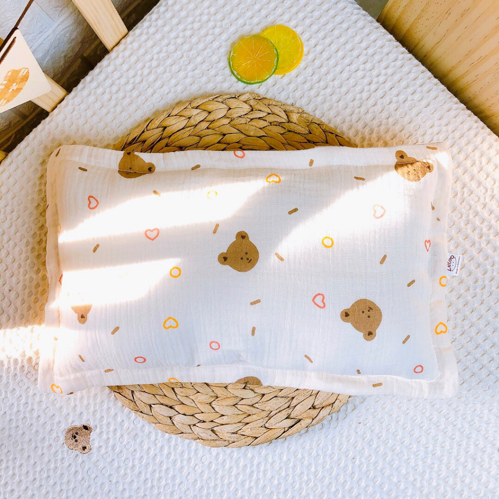 Zeloo. Gối bông xô muslin cho bé 43*29*2cm