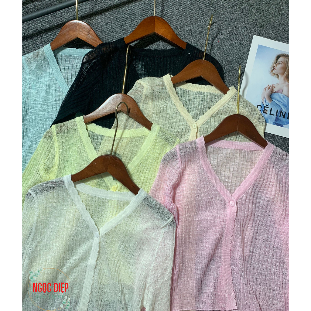 Áo cardigan, áo khoác mỏng một khuy tay dài dáng ngắn croptopp trơn basic áo mix với áo 2 dây áo quây thời trang