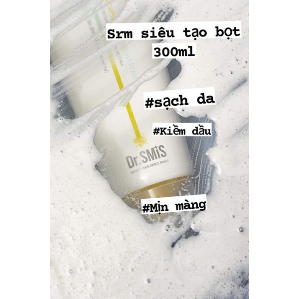 Sữa rửa mặt trắng da mờ thâm Dr Smis Vitamin Capsule Cleasing Foam 300ml