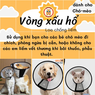 Vòng xấu hổ (Loa chống liếm) cho chó mèo