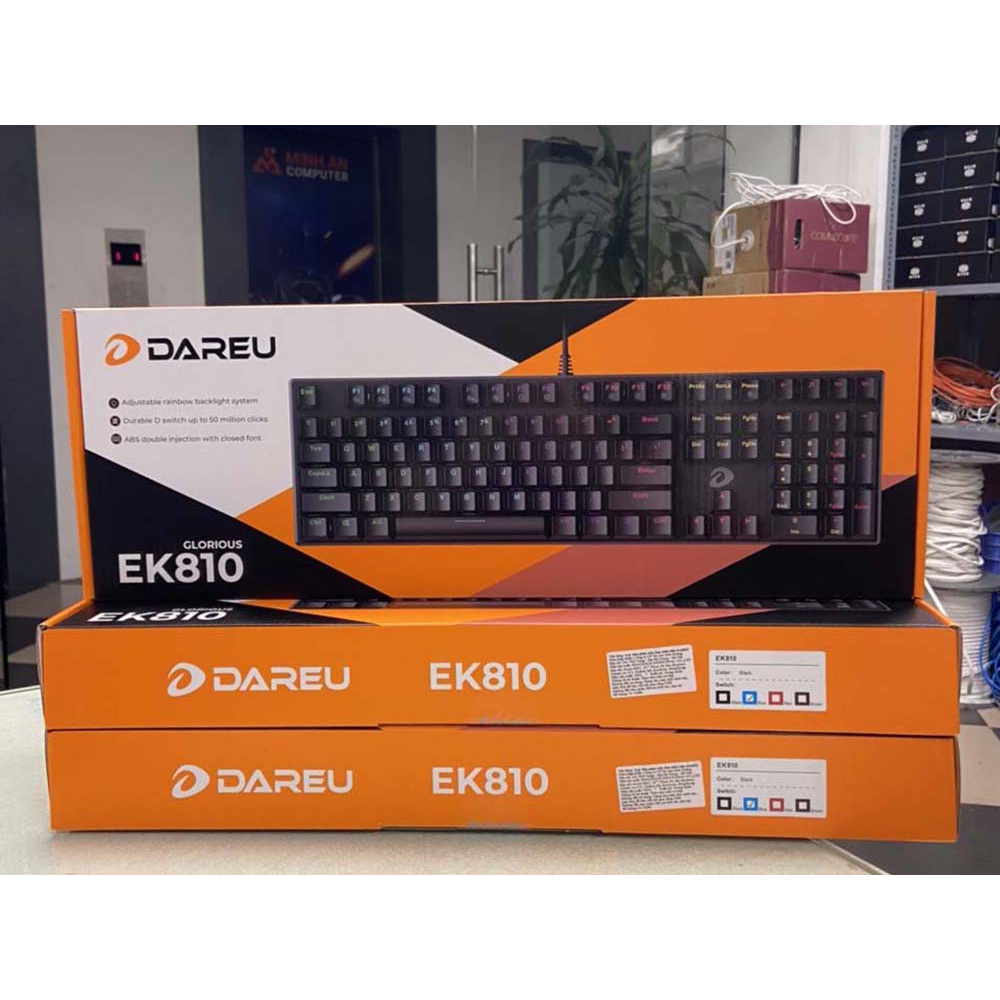Bàn phím Cơ Dareu EK810 - Đèn Led 7 Màu - Switch D Độc Quyền - Quà Tặng Lót Chuột 20X25cm - Bảo Hành 24 Tháng