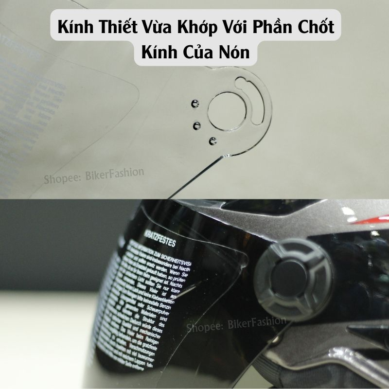 Kính Thay Thế  Mũ Bảo Hiểm KYT 1/2 Tiger - Hàng Chính Hãng
