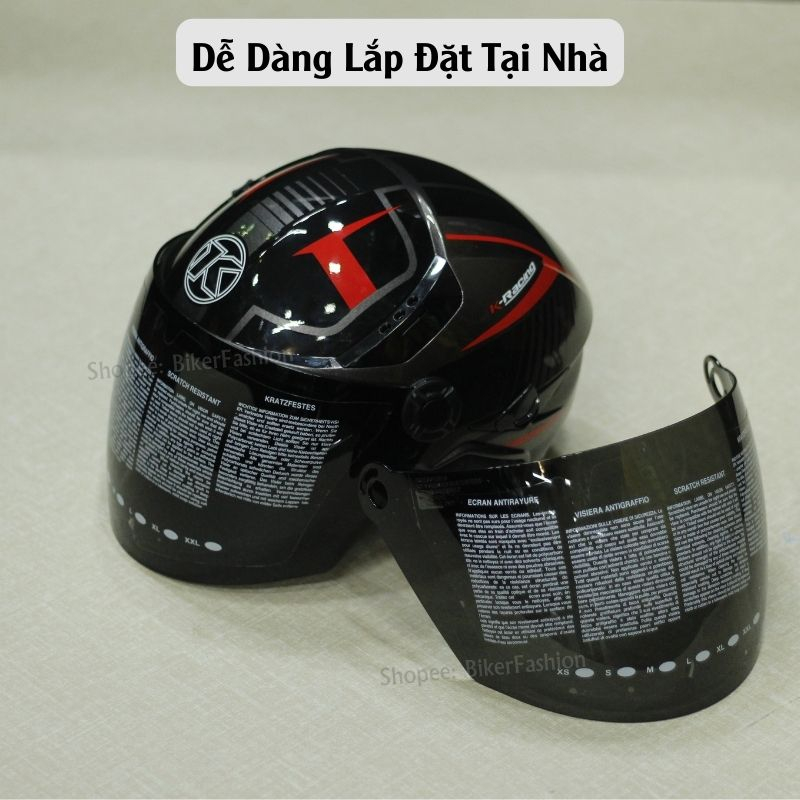 Kính Thay Thế  Mũ Bảo Hiểm KYT 1/2 Tiger - Hàng Chính Hãng