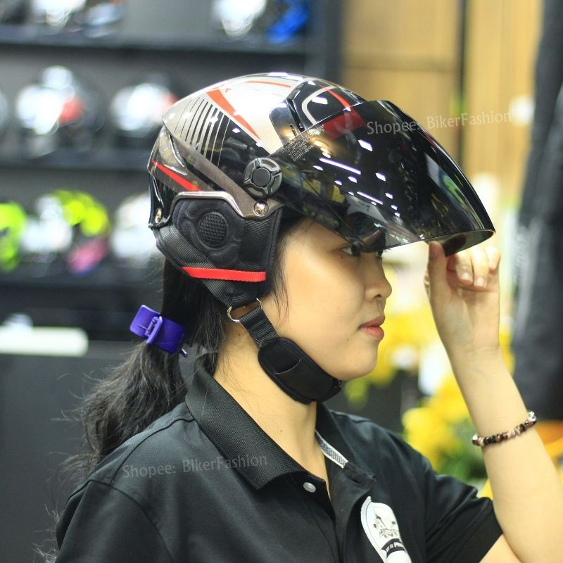 Kính Thay Thế  Mũ Bảo Hiểm KYT 1/2 Tiger - Hàng Chính Hãng