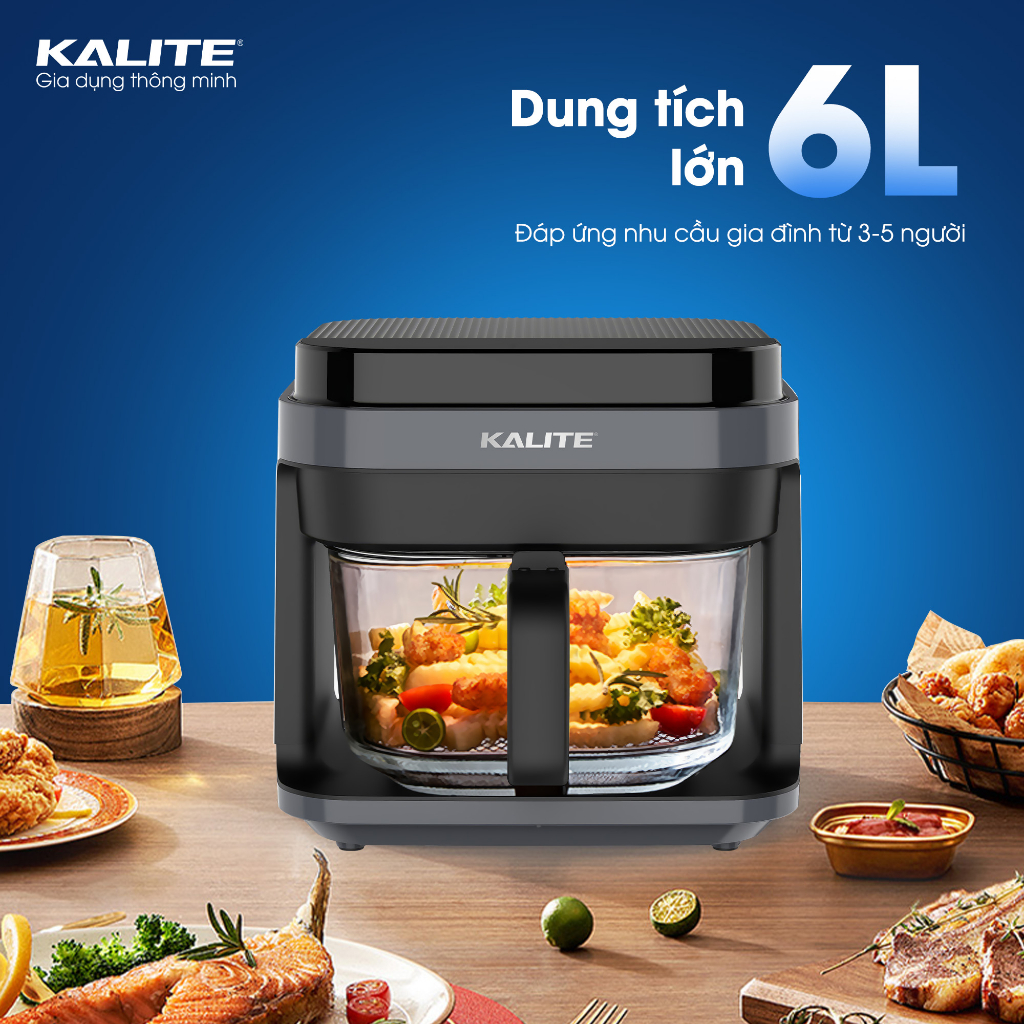 Nồi Chiên Không Dầu Kalite Kl6000,Dung Tích 6L,Công Suất 1250W, Bảo Hành Chính Hãng 2 Năm
