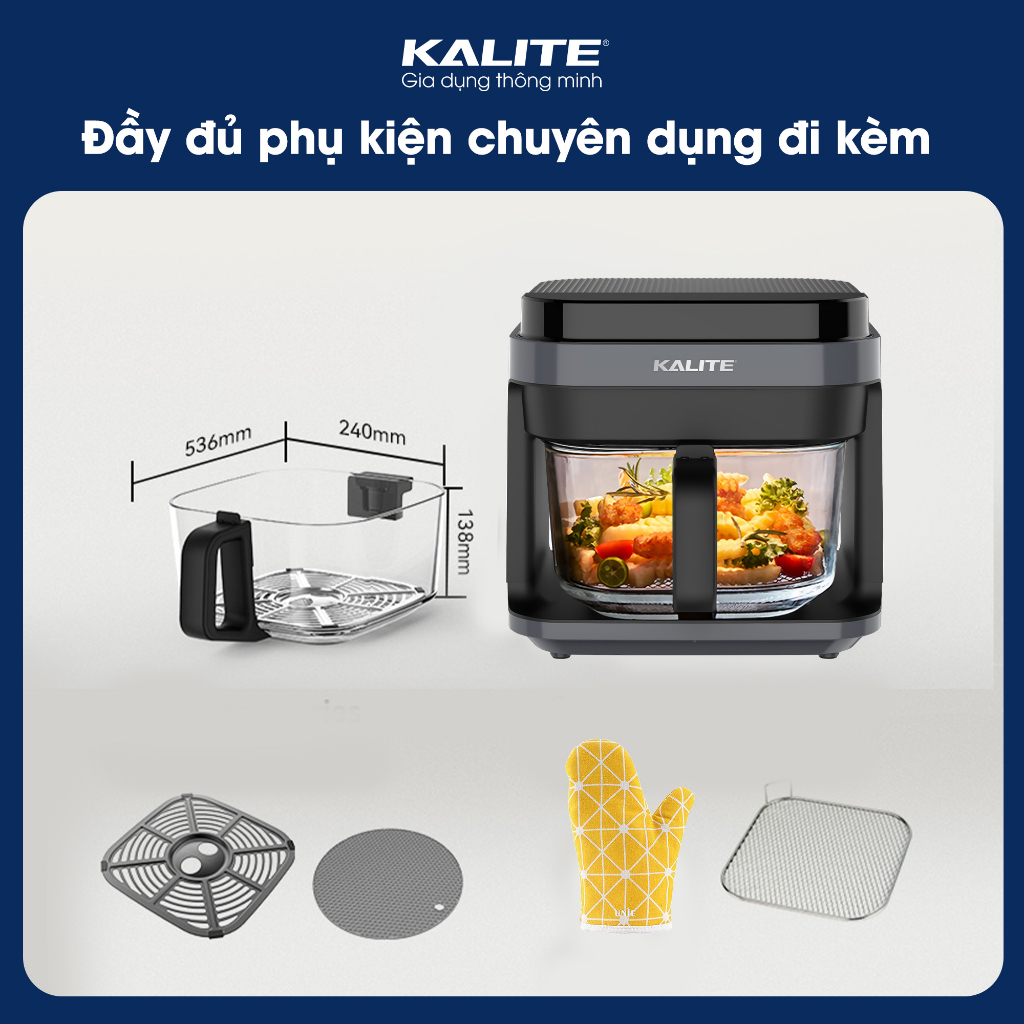 Nồi Chiên Không Dầu Kalite Kl6000,Dung Tích 6L,Công Suất 1250W, Bảo Hành Chính Hãng 2 Năm