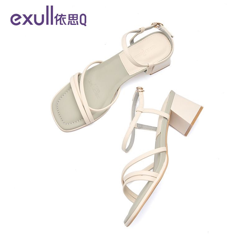 Giày cao gót Exull Mode quai dây, gót vuông 5.5cm, mẫu mới nhất 2023