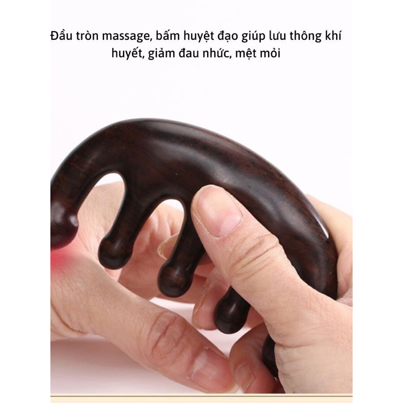 Lược gỗ Đàn Hương masage da đầu giảm đau đầu căng thẳng cho giấc ngủ ngon dành cho cả nam và nữ🌸free ship🌸