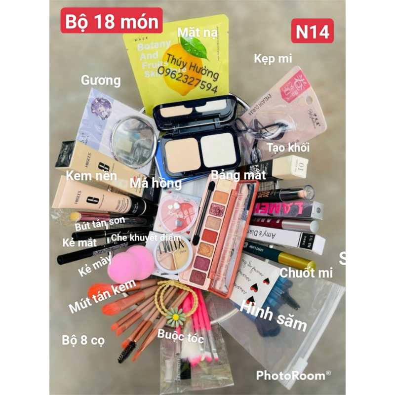 Trọn Bộ Trang Điểm Chuyên Nghiệp 6 đến 27 Món/Kem Nền/ Phấn Mắt/Maccara/Bấm Mi/Chì Kẻ Mày/Kẻ Mắt Nước (CHÍNH HÃNG)