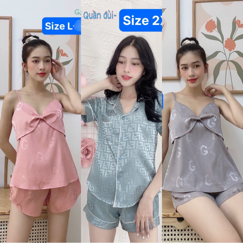 Đồ bộ QUẦN ĐÙI LỤA GẤM CAO CẤP, BIG SIZE XL-2XL