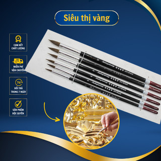 Bộ bút vẽ lông sói đầu nhọn cán đen
