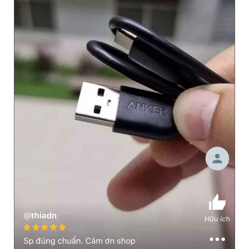 Cáp Anker chuẩn kết nối USB to Type C dài 60cm