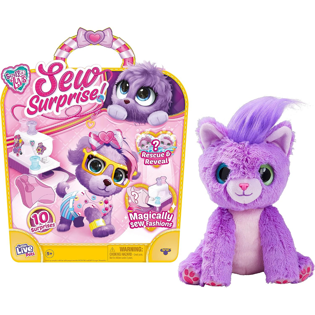 Đồ chơi thú cưng tương tác bất ngờ Little Live Pets Scruff-a-Luvs Sew Surprise: A Mystery Puppy or Kitten
