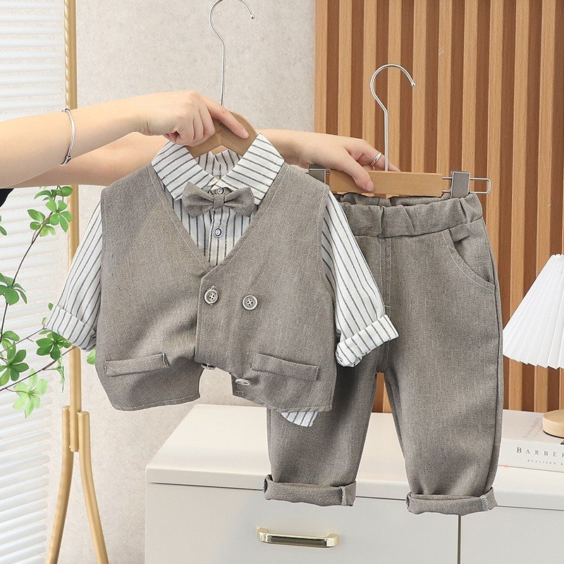 Vest Gile Công Tử Bảnh Trai Kèm Nơ Và Sơ Mi 8-18kg - Shubim Kids