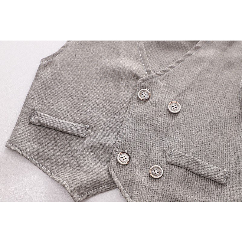 Vest Gile Công Tử Bảnh Trai Kèm Nơ Và Sơ Mi 8-18kg - Shubim Kids