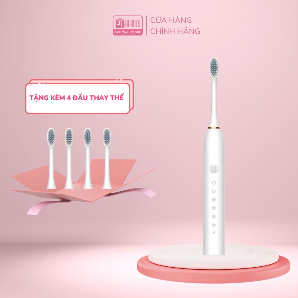 Bàn chải điện đa năng thông minh JIASHI 6 chế độ chăm sóc răng kèm 4 đầu thay thế