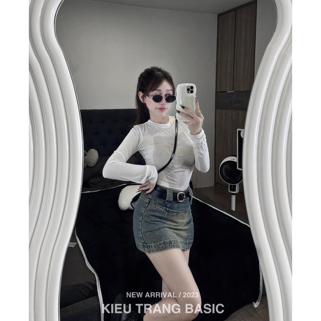 Áo thun dài tay cổ tròn hình 3D