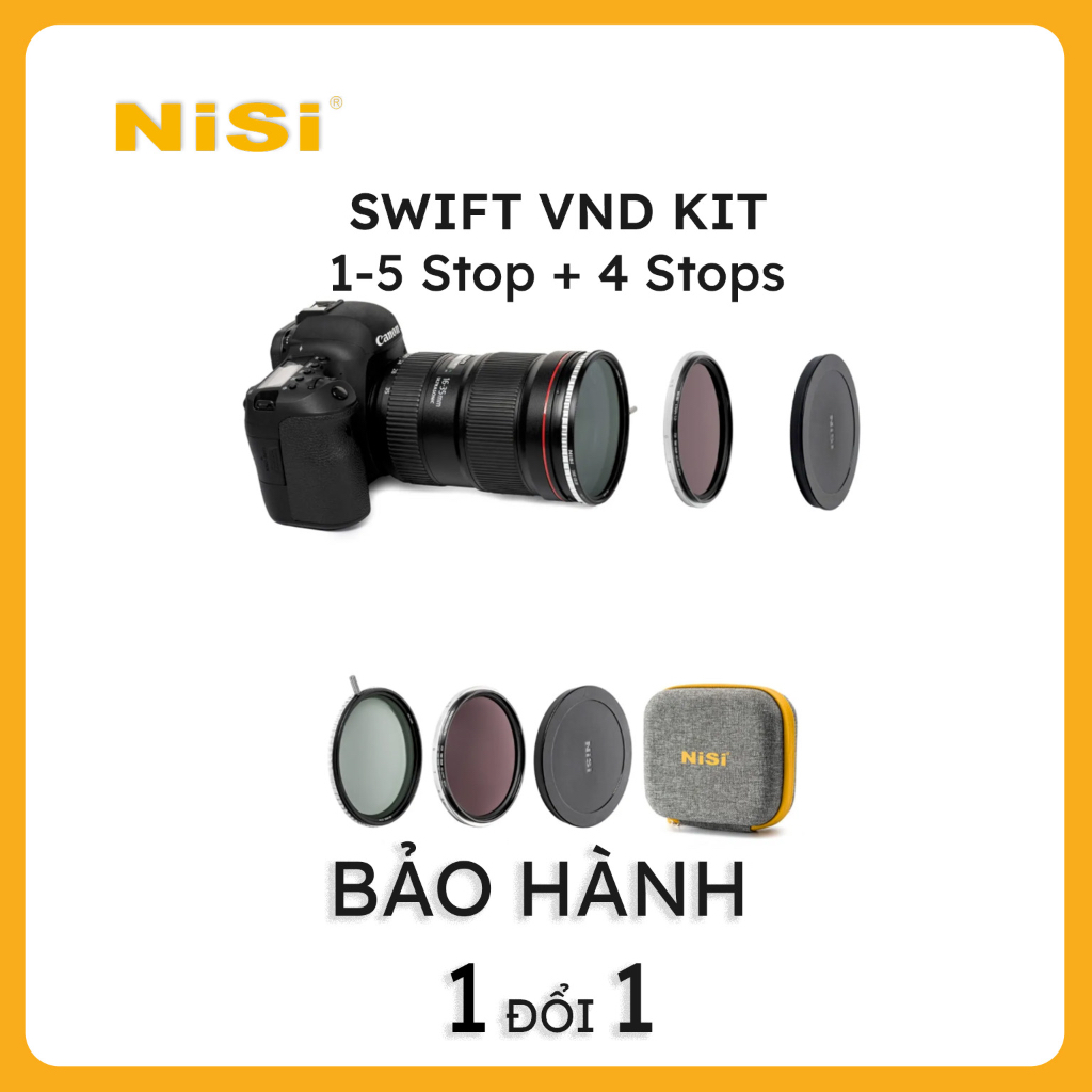 Bộ lọc ống kính máy ảnh Filter NiSi Swift VND Kit 1-9 Stops (1-5 Stops VND, 4 Stop ND) | Set Swift VND Kit