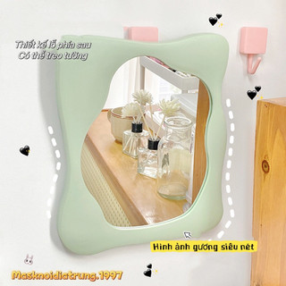 Gương Trang Điểm Hình Mây Viền Nhựa Uốn Lượn Để Bàn Hoặc Treo Tường