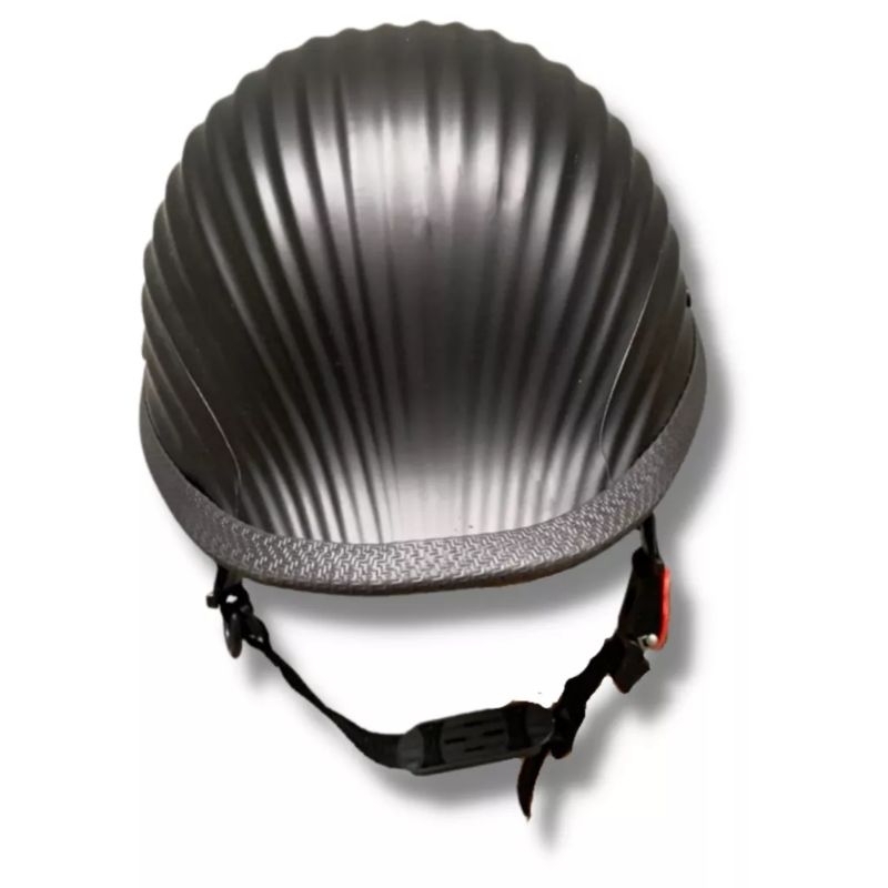 Mũ bảo hiểm vỏ sò đuôi ngựa đen nhám_ mũ bảo hiểm cá tính nam nữ