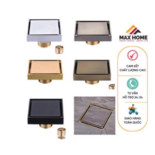 [ Giá kho] Hố Ga Thoát Sàn Nhà Tắm Mặt Vuông Hàng Đúc Đồng Thau Màu Vàng, Màu đồng, màu inox mờ, màu crom bóng Siêu Dày