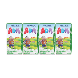 Lốc 4 hộp sữa Vinamil có đường / dâu ADM, sữa dinh dưỡng có đường 110ml