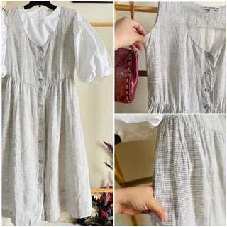 {2hand}{uniqlo} Đầm xoè caro xanh
