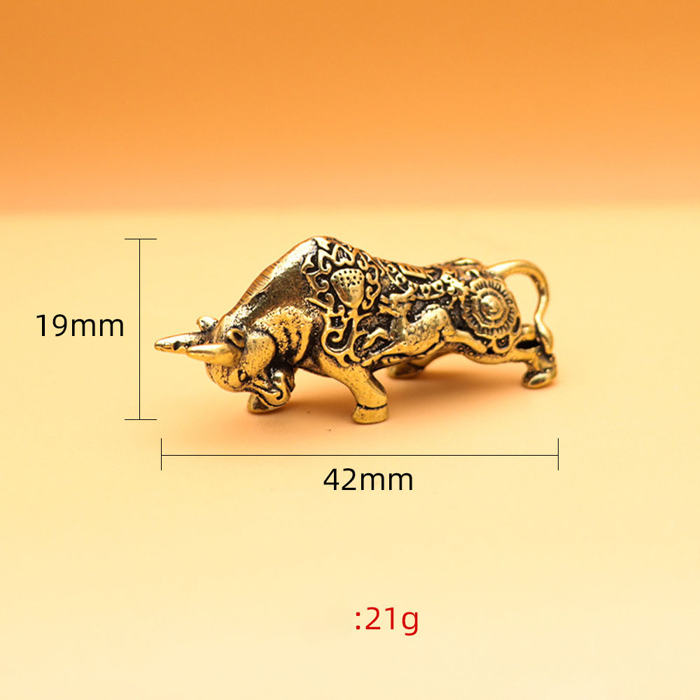 Móc khóa đồng thau tượng hình chú bò tót cực đẹp may mắn độc đáo lạ phong cách bền bỉ đẹp.4H
