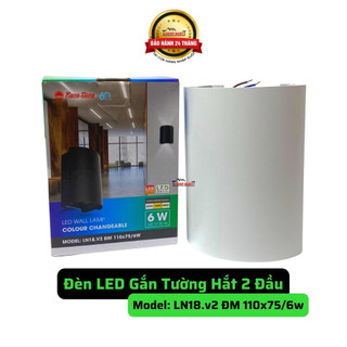 Đèn LED gắn tường Rạng Đông 6W đổi màu, sáng hai đầu, đa phong cách, có thể tuỳ chỉnh góc chiếu LN18v2ĐM