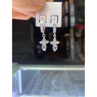 Khuyên tai treo hồ ly hoa cute bạc ta 4