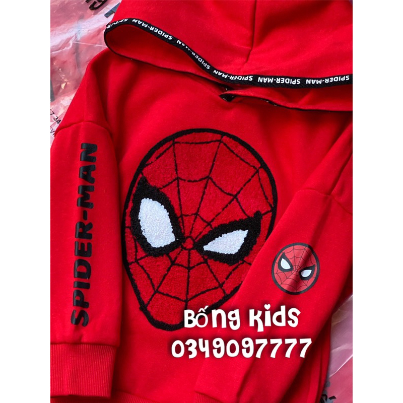 Áo Nỉ Hoodie Bé Trai Siêu Nhân Nhện Đỏ MV