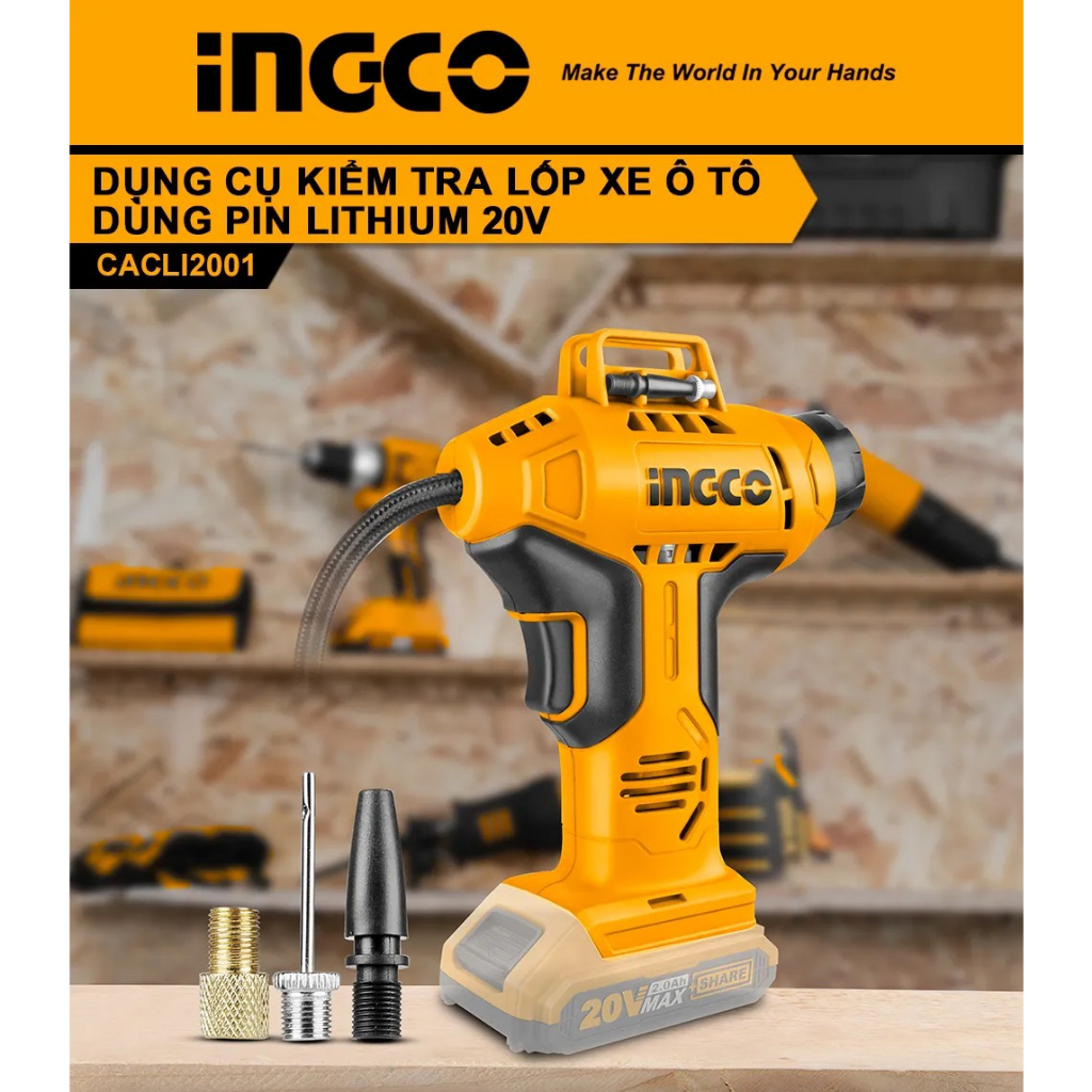 Máy bơm hơi cầm tay dùng pin Lithium 20V Ingco CACLI2001
