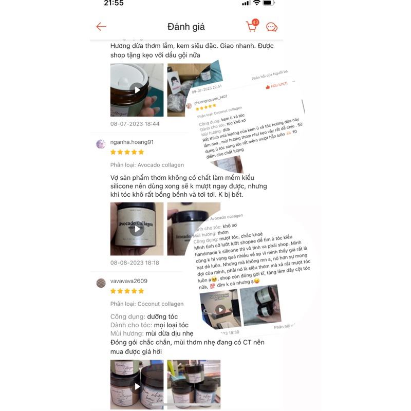 Kem ủ xả tóc Bơ nhài collagen Nhà cô Mây - giảm khô xơ tóc, cấp ẩm , lưu hương cho tóc