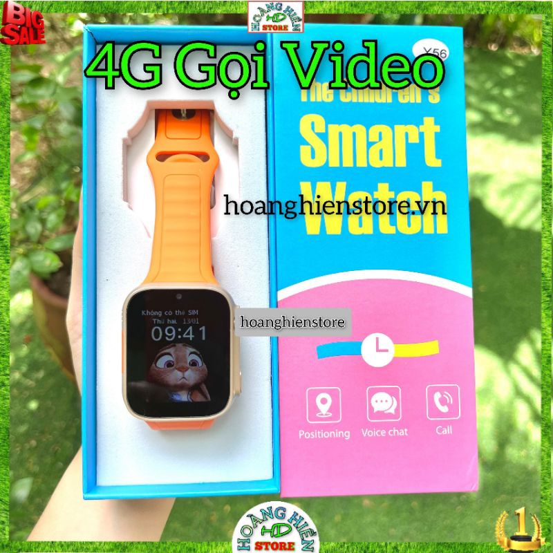 Đồng hồ thông minh trẻ em HKSMART Y56 Gọi video 4G, Định vị wifi, LBS, sạc nam châm chống nước