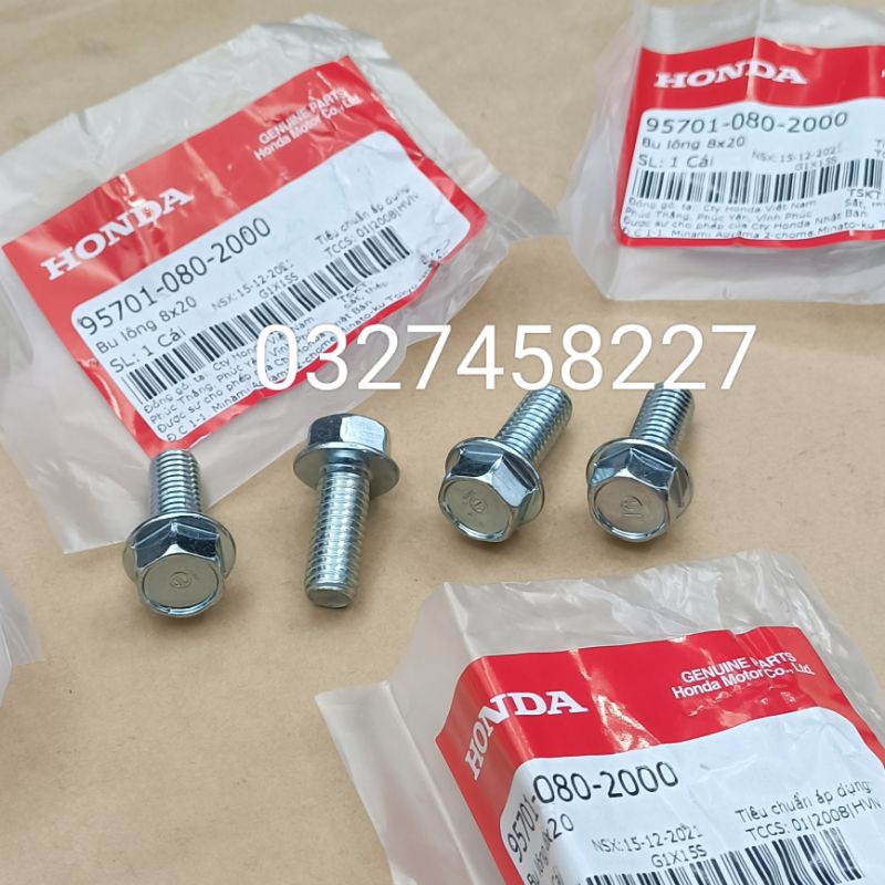 Bộ 4 ốc bắt gác chân máy giữa xe DREAM, WAVE, FUTURE ... zin Honda