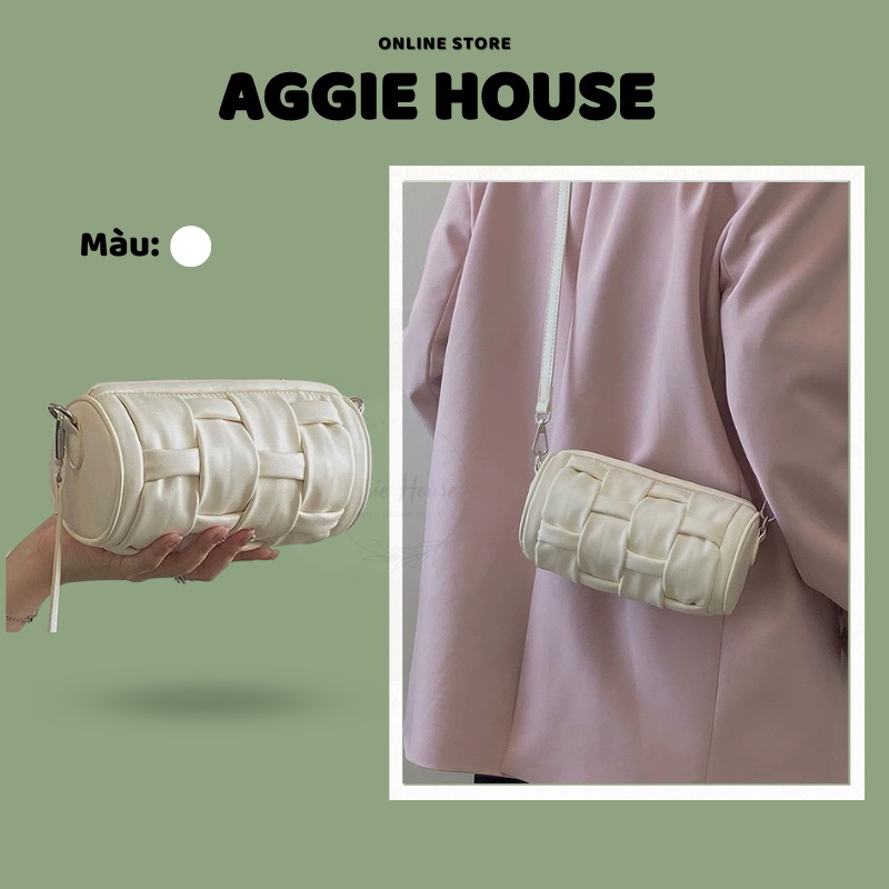 (Có sẵn kèm ảnh thật) Túi Xách Nữ, Túi Nữ Xinh Đeo Chéo Hình Trụ Tròn Phong Cách Phương Tây Aggie House