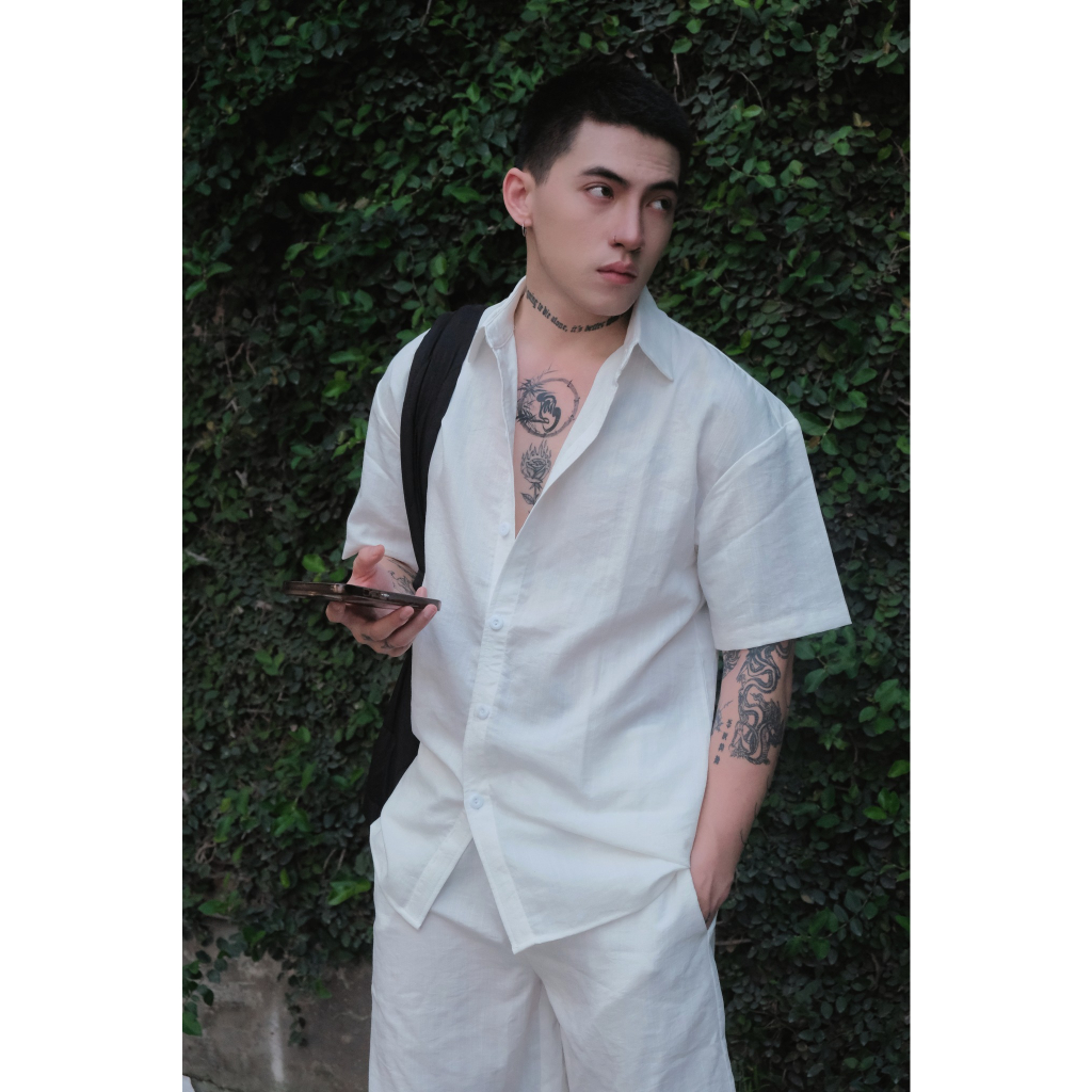 Bộ đũi nam BIGSIZE  cộc tay cổ sơ mi quần đùi có túi Melody