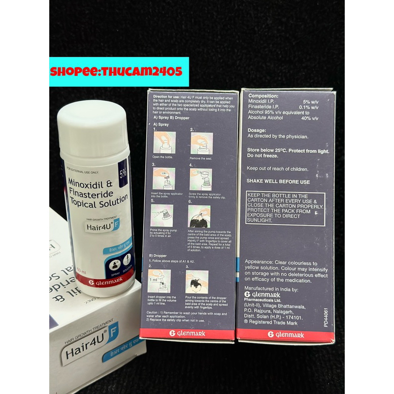 Hair 4U PRO 5% Mọc tóc  Minoxidil Finasteride Topical solution .
