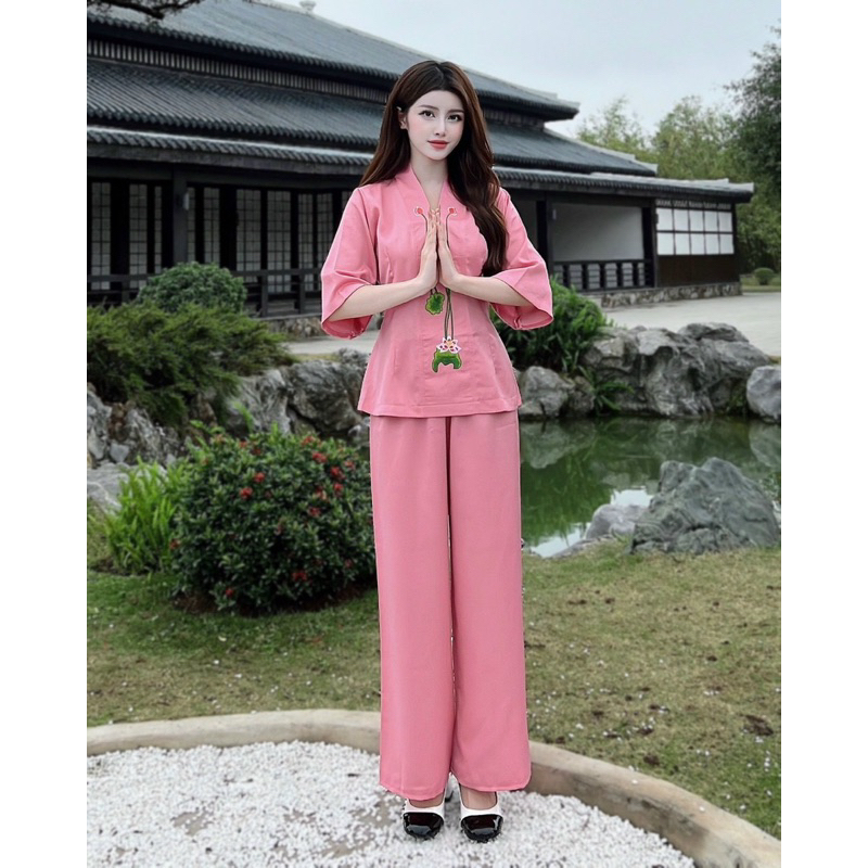 #ĐỒ LAM THIẾT KẾ #BÀ LAI LỤA THÊU SEN