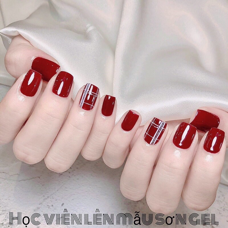 Sơn gel hàn quốc,sơn gel màu đỏ chery chai 15ml