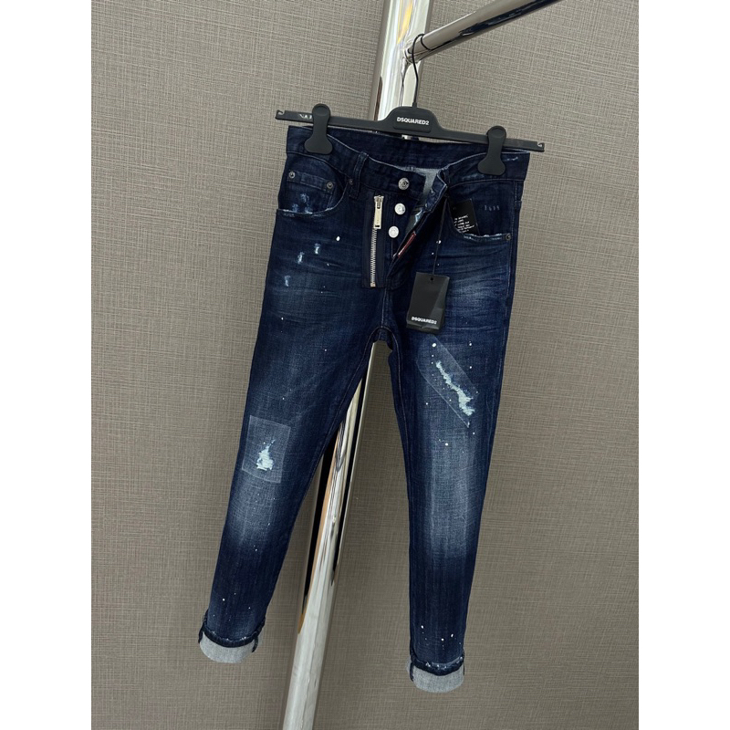 Quần Jeans Nam Dsq2 Gam Màu Đậm Ăn Khách Khoá Cúc Thiết Kế Chuẩn Auth