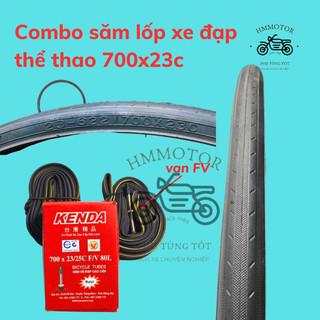 Combo săm lốp xe đạp thể thao 700x23c kenda