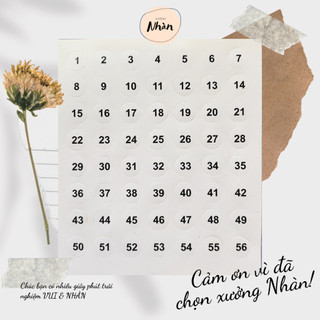 Sticker đánh số 1 tới 56 miếng dán decal đánh số dán hộp nhựa