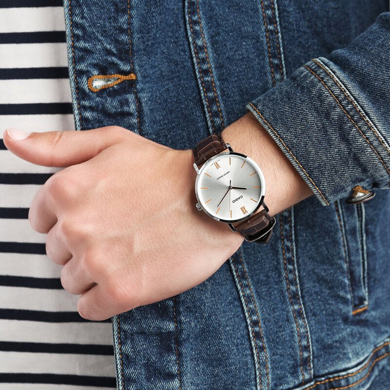 Đồng hồ đôi nam nữ dây da Casio MTP-VT01L