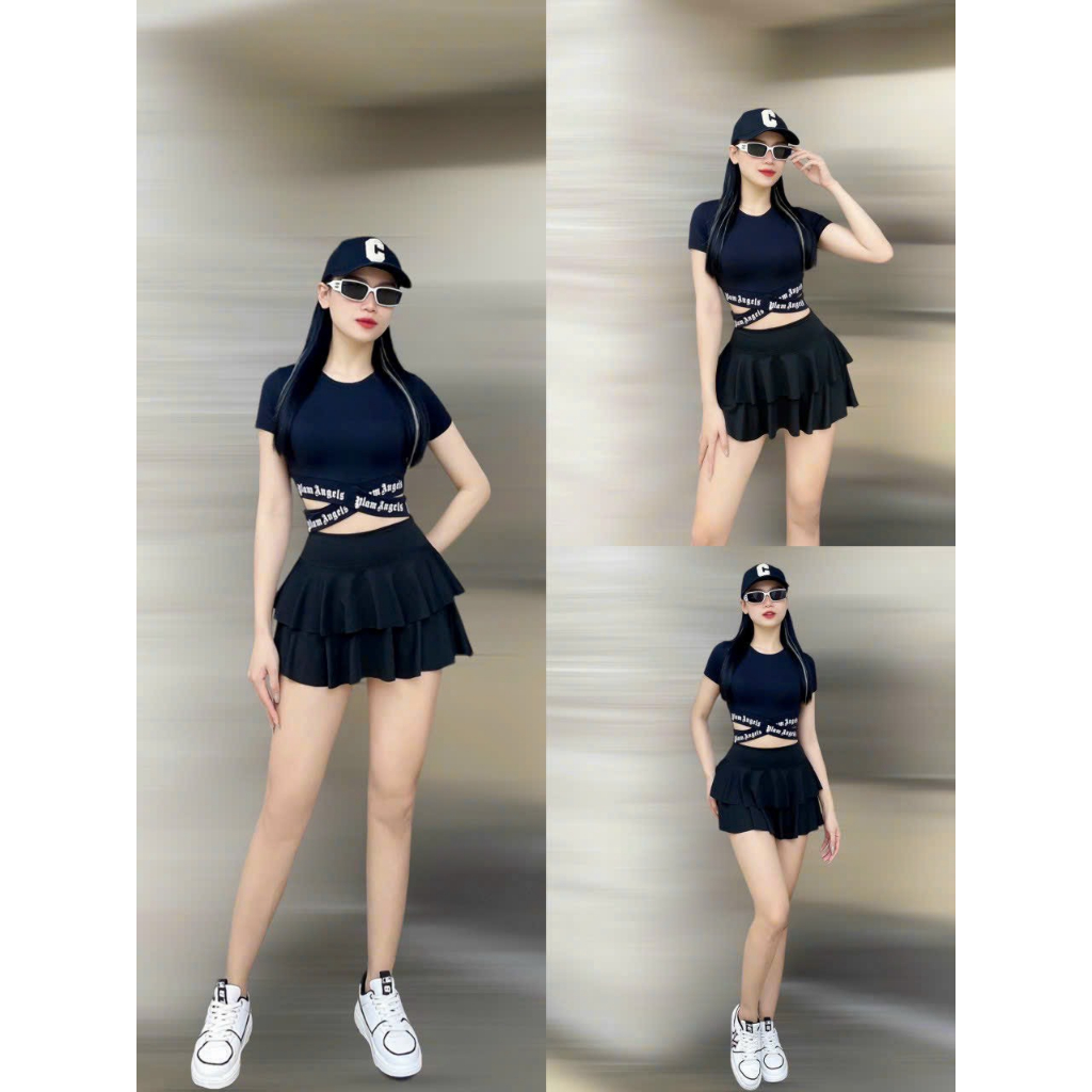 bộ đùi váy thể thao, đi tập aerobic, gym yoga zumba đều xinh